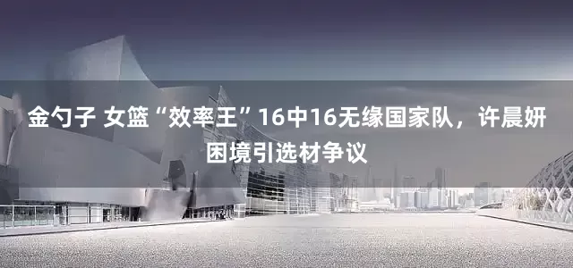 金勺子 女篮“效率王”16中16无缘国家队，许晨妍困境引选材争议